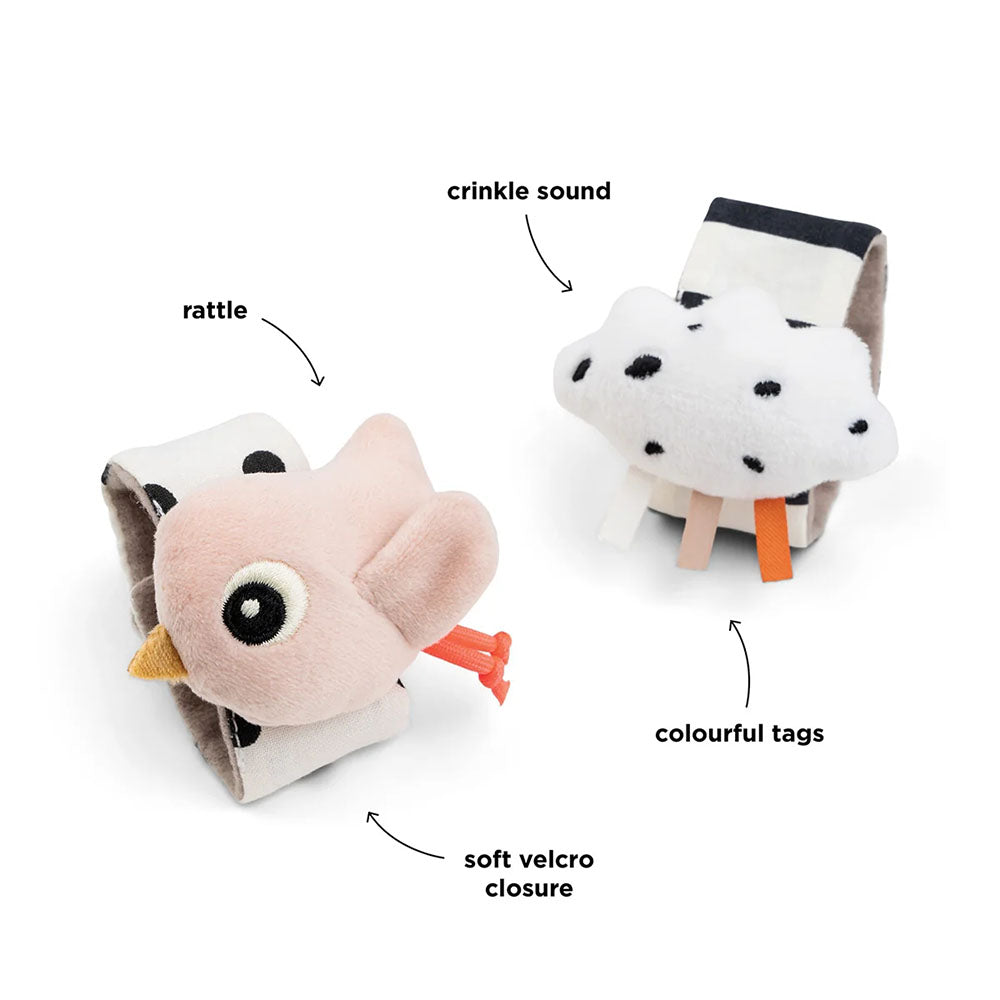 Set de 2 Sonajeros de Muñeca Happy Clouds - Rosa