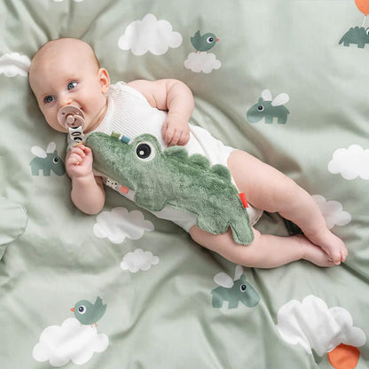 Mini Mantita con Porta Chupete Croco - Verde