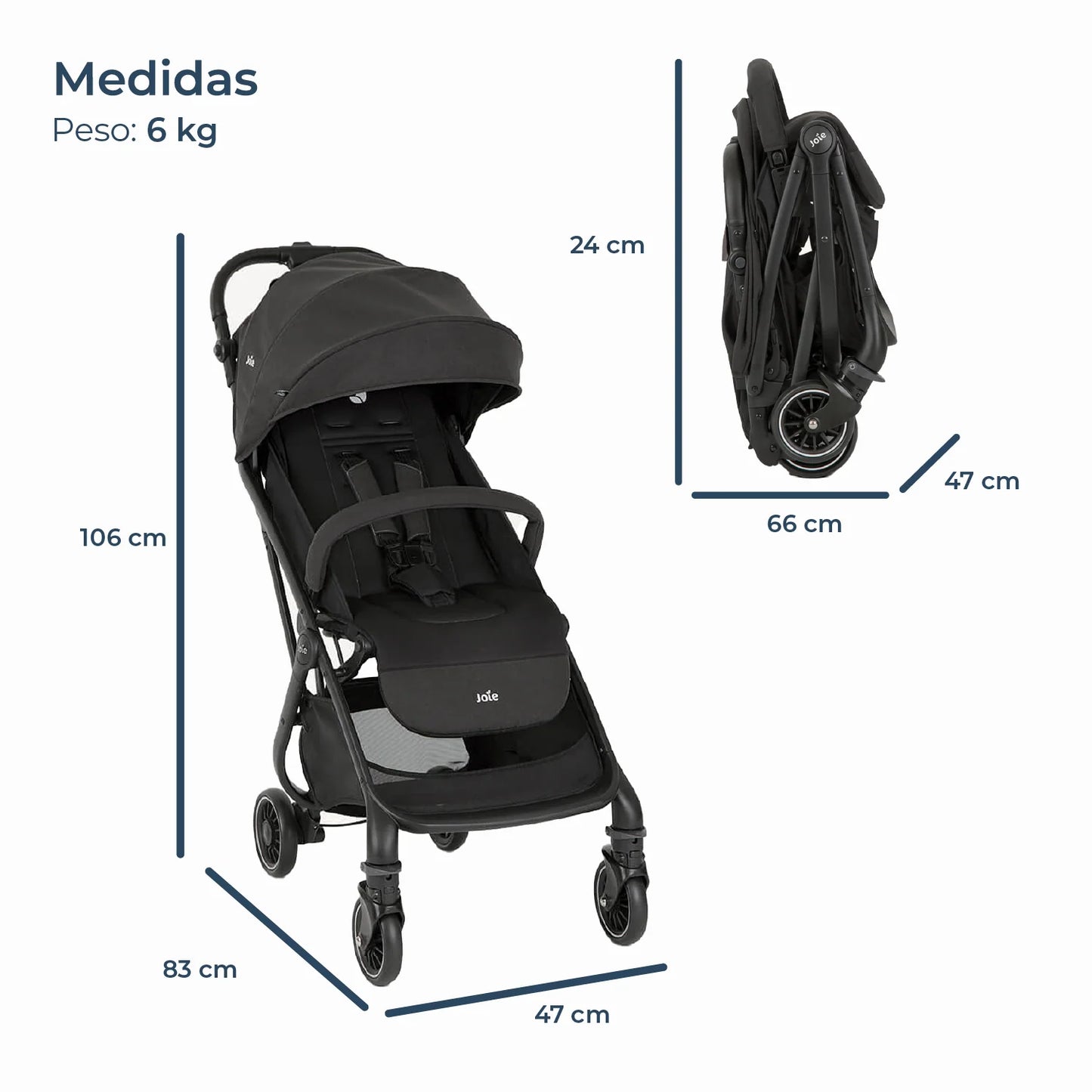 Coche Paseo Compacto 3 en 1 Tourist - Shale | Joie