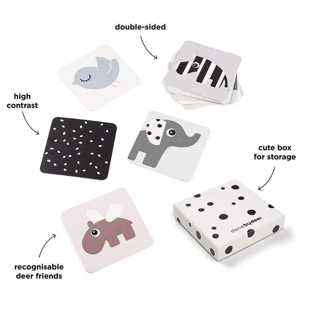 Set de 10 Tarjetas de Contraste para Bebés Deer Friends - Varios Colores