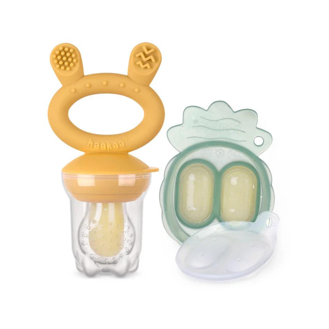 Food Teether Pack + 2 Mini Ice Cream Molds - Mustard