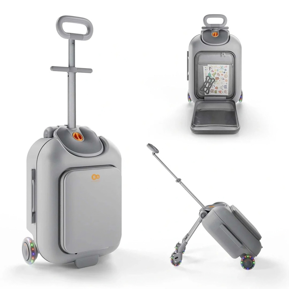 Maleta Infantil 2 en 1 con Asiento Cabby - Grey | Kinderkraft