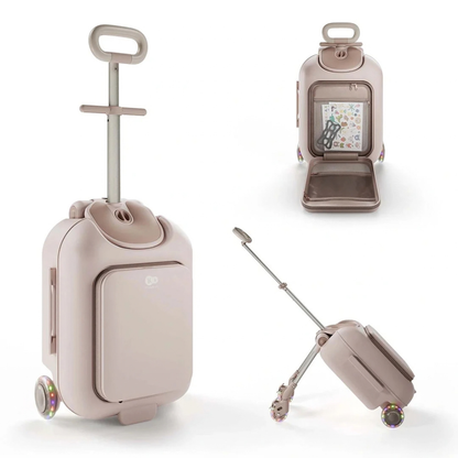 Maleta Infantil 2 en 1 con Asiento Cabby - Rose Gold | Kinderkraft