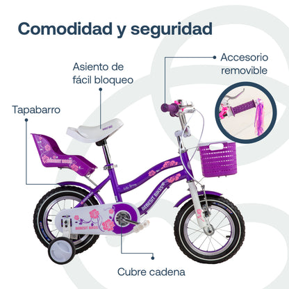 Bicicleta Infantil Queen - Morada | Bebesit