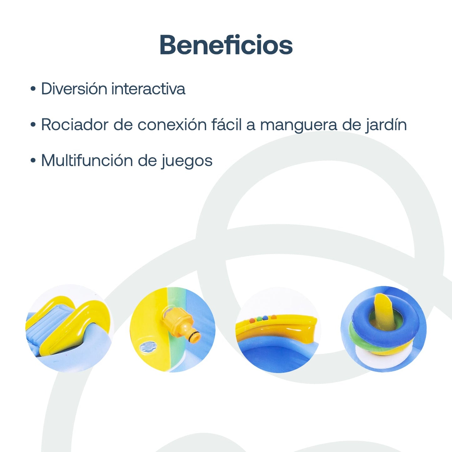 Piscina Centro de Juegos Arcoiris Tobogán Aspersor Be Splash | Bebesit