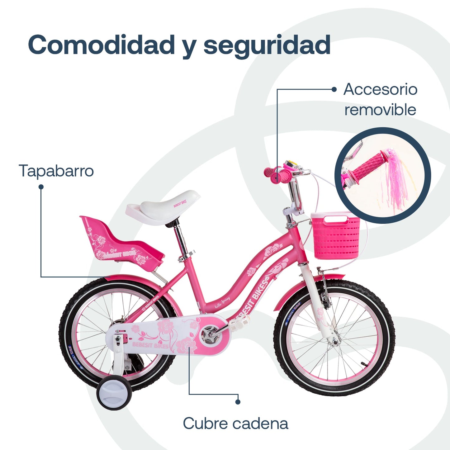 Bicicleta Infantil Queen - Rosada | Bebesit