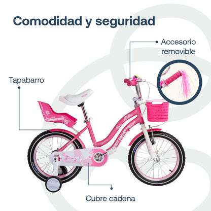 Bicicleta Infantil Queen - Rosada | Bebesit