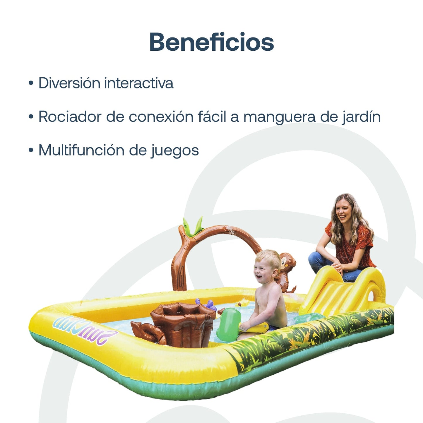 Piscina Centro de Juegos Selva Tobogán Aspersor Be Splash | Bebesit