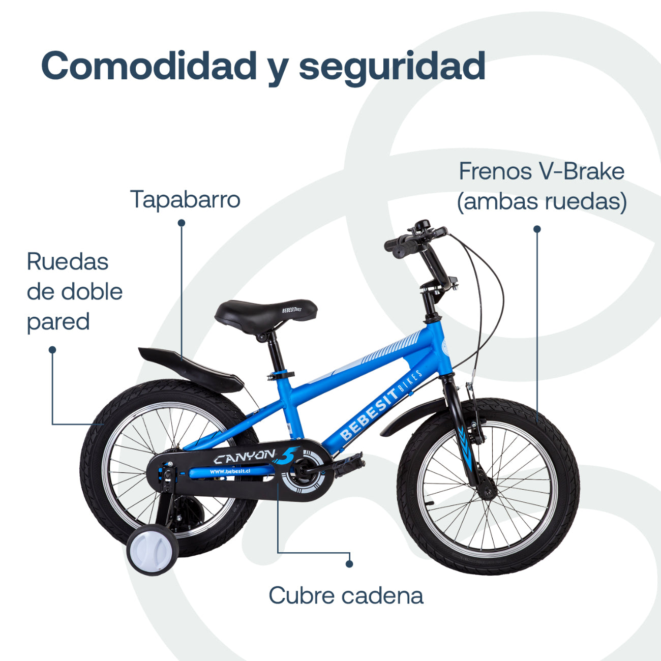 Bicicleta Infantil Canyon - Aro 16 - Azul | Bebesit