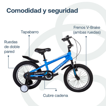Bicicleta Infantil Canyon - Aro 16 - Azul | Bebesit