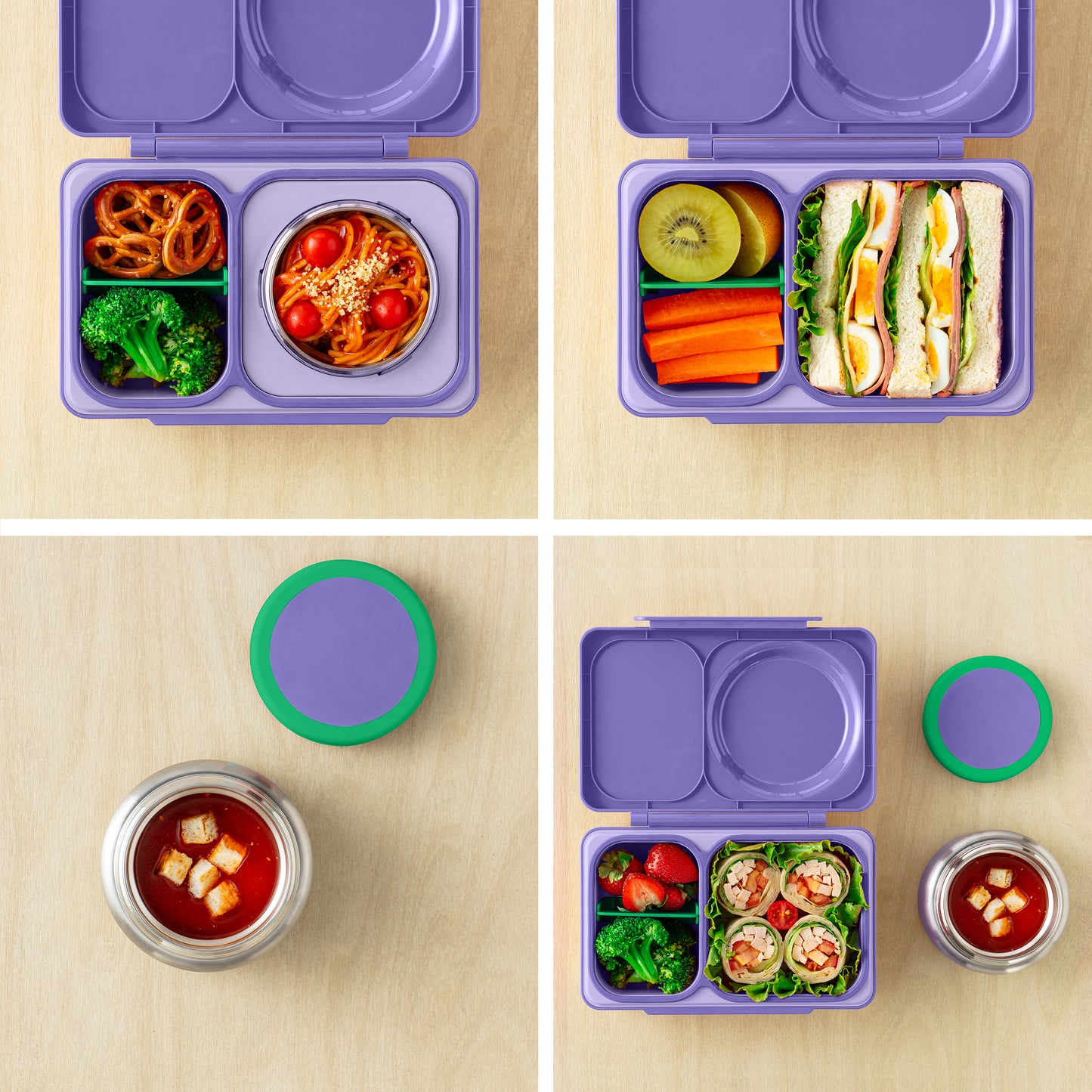 OmieBox UP® – Lonchera Térmica Infantil con Termo Integrado - Galaxy Purple | Omie