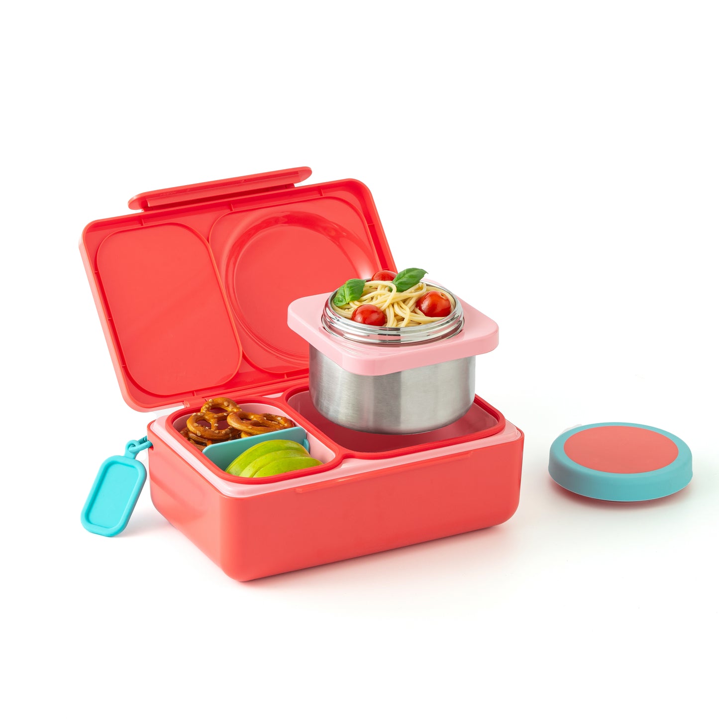 OmieBox UP® – Lonchera Térmica Infantil con Termo Integrado - Cherry Pink | Omie