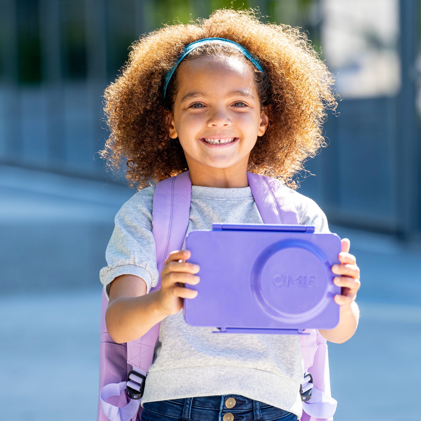 OmieBox UP® – Lonchera Térmica Infantil con Termo Integrado - Galaxy Purple | Omie
