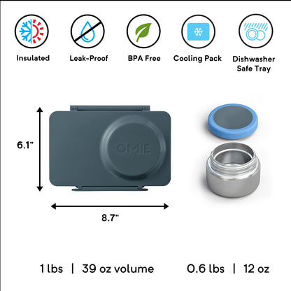 OmieBox UP® – Lonchera Térmica Infantil con Termo Integrado - Graphite | Omie