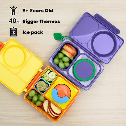 OmieBox UP® – Lonchera Térmica Infantil con Termo Integrado - Galaxy Purple | Omie