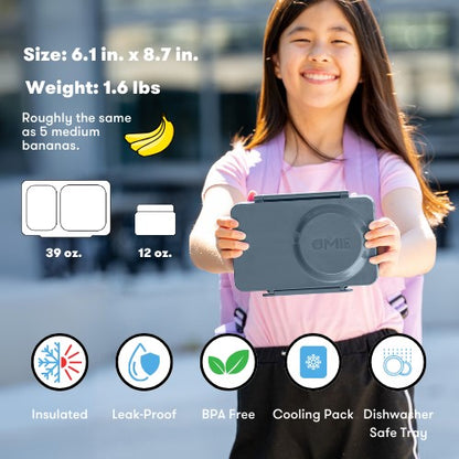 OmieBox UP® – Lonchera Térmica Infantil con Termo Integrado - Graphite | Omie