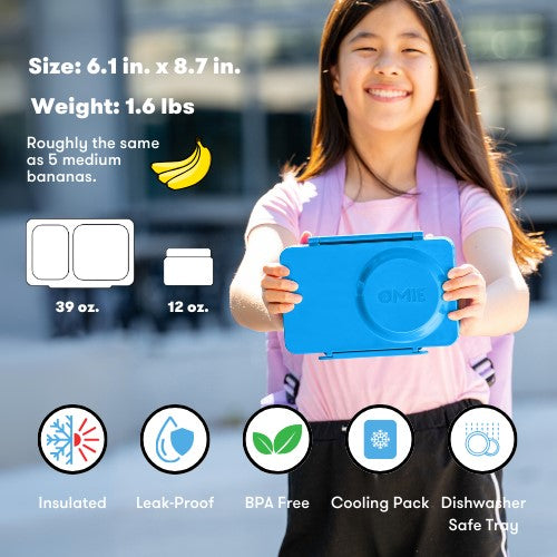 OmieBox UP® – Lonchera Térmica Infantil con Termo Integrado - Cosmic Blue | Omie