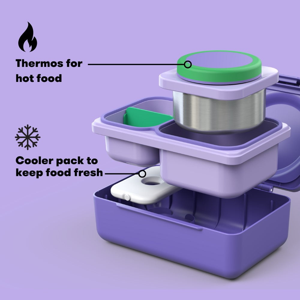 OmieBox UP® – Lonchera Térmica Infantil con Termo Integrado - Galaxy Purple | Omie