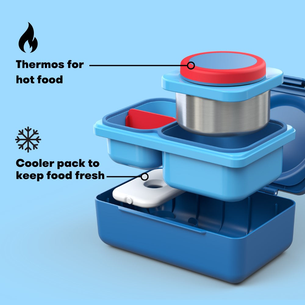 OmieBox UP® – Lonchera Térmica Infantil con Termo Integrado - Cosmic Blue | Omie