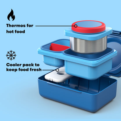OmieBox UP® – Lonchera Térmica Infantil con Termo Integrado - Cosmic Blue | Omie