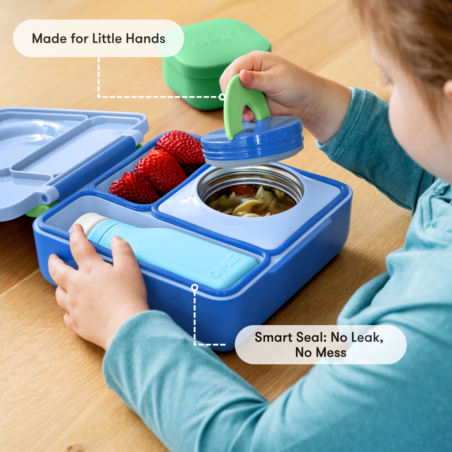 OmieBox® – Lonchera Térmica Infantil con Termo Integrado - Sea Blue | Omie