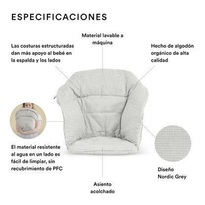 Cojín para Silla de Comer Clikk® - Nordic Greyᵘˢ | Stokke