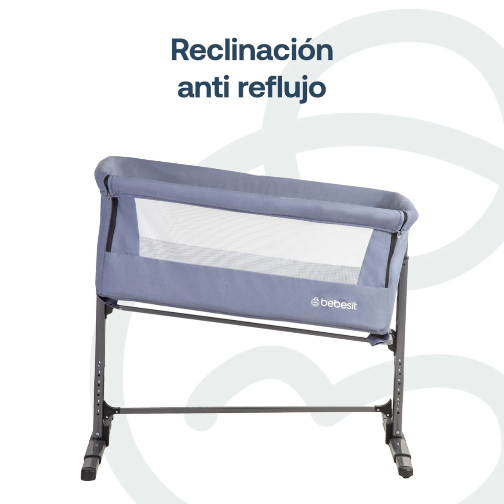Cuna Colecho con Mosquitero MySide LX - Azul | Bebesit