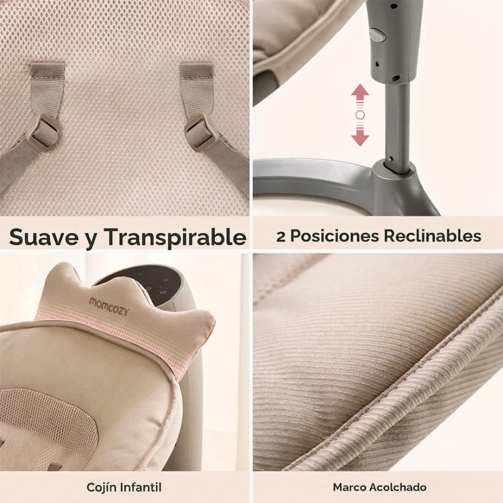 Mecedora Eléctrica 2 en 1 Columpio Convertible | MomCozy