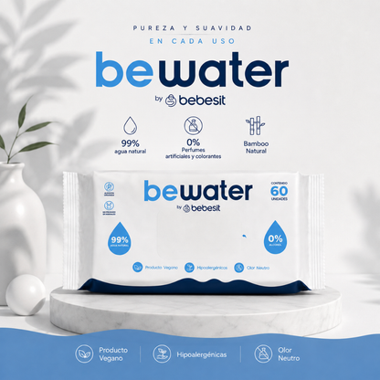 Toallitas Humedas Bewater Caja de 12 Paquetes de 60 Toallitas | Bebesit