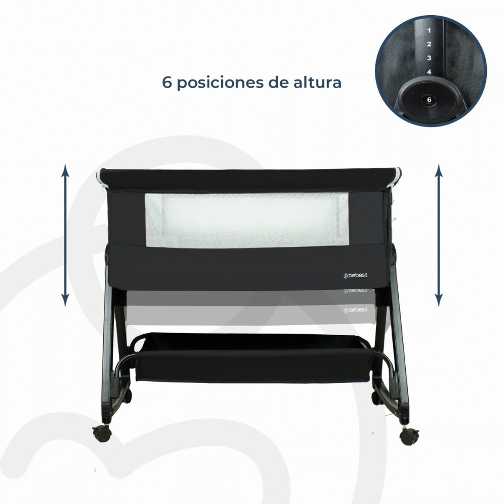 Cuna Colecho Balancin Cloud - Negro | Bebesit