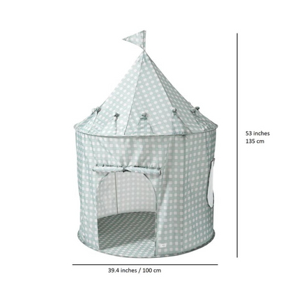 Recycled Fabric Play Tent - Blue Vichy