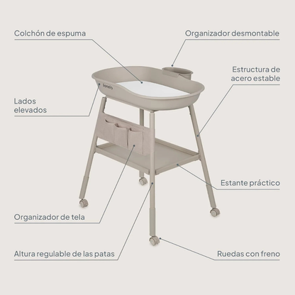 Mudador Acolchado Transportable - Rosie | Lionelo