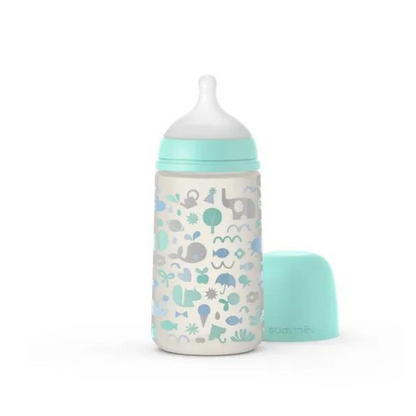 Medium Flow Baby Bottle with Physiological Teat - 270 ml - Blue