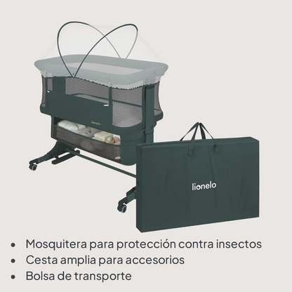 Cuna Colecho Jodie - Green Graphite | Lionelo
