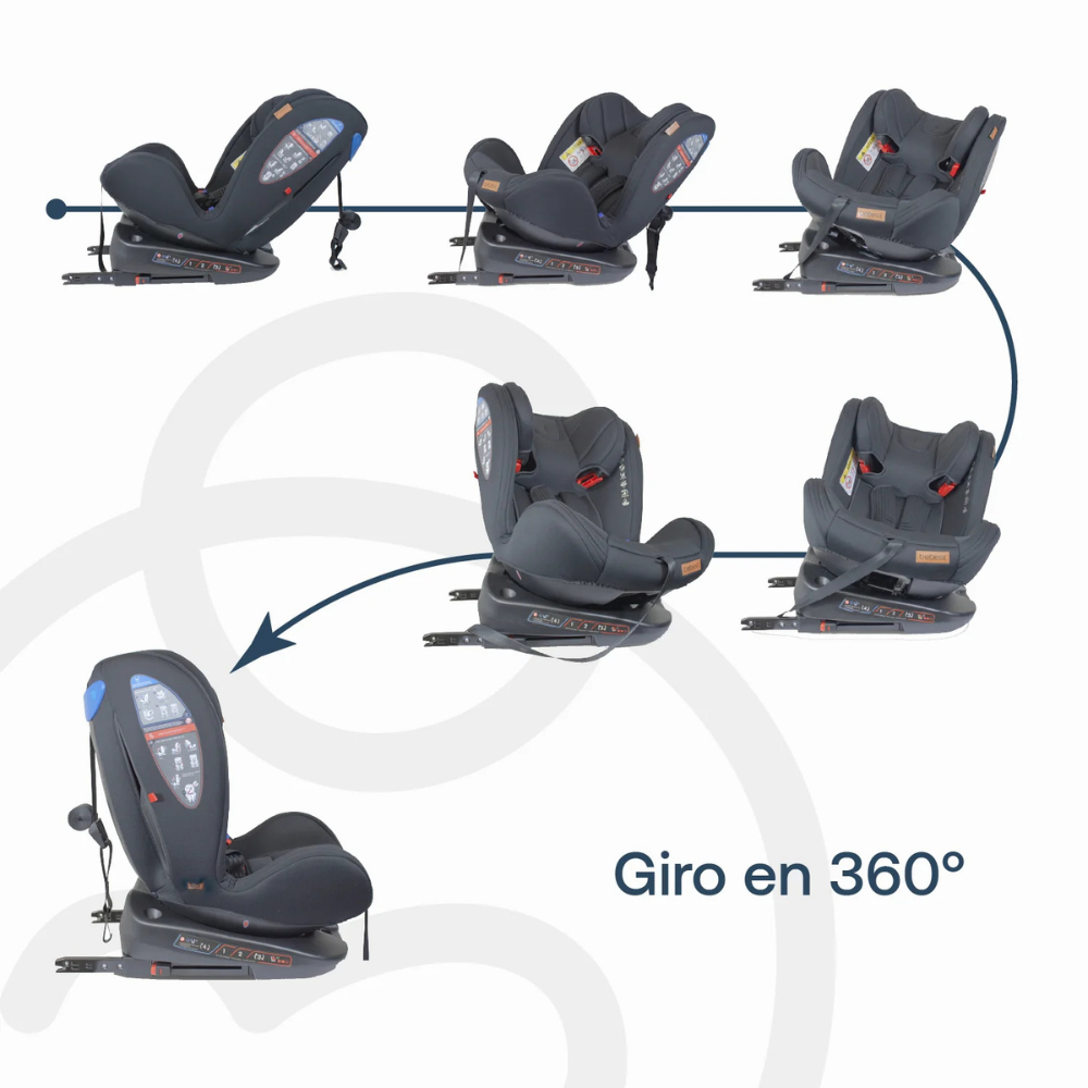 Silla de Auto Saturn 360° Premium - Negro | Bebesit