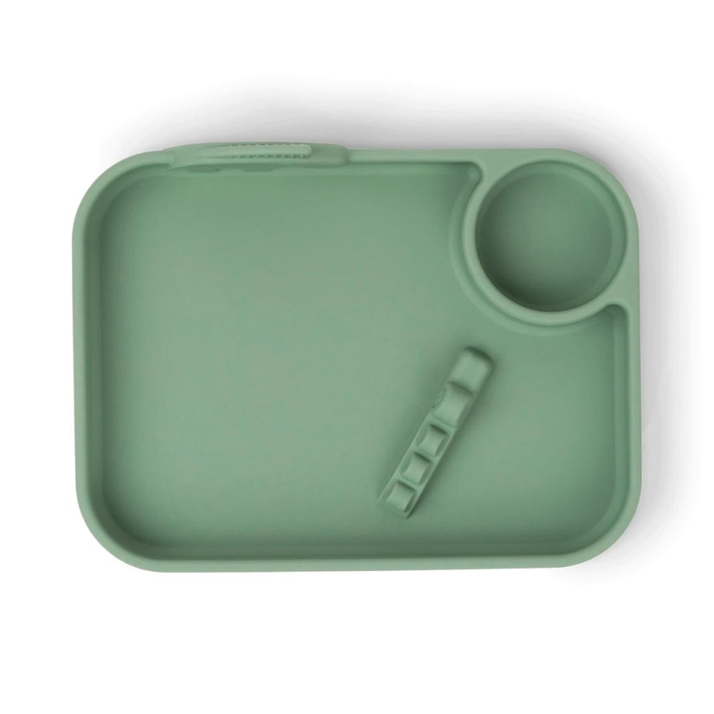 Plato con Compartimientos Peekaboo Deer Friends - Verde