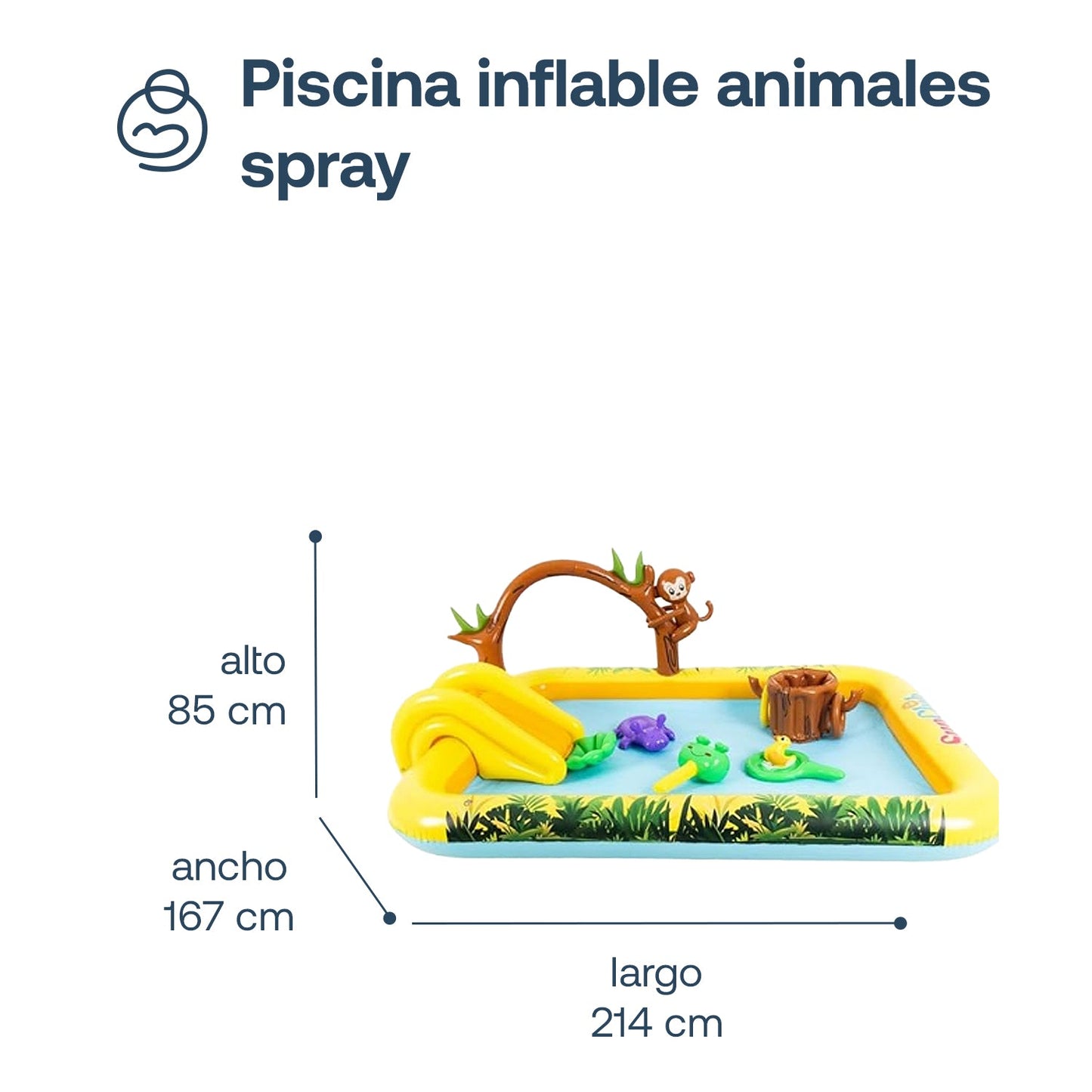 Piscina Centro de Juegos Selva Tobogán Aspersor Be Splash | Bebesit