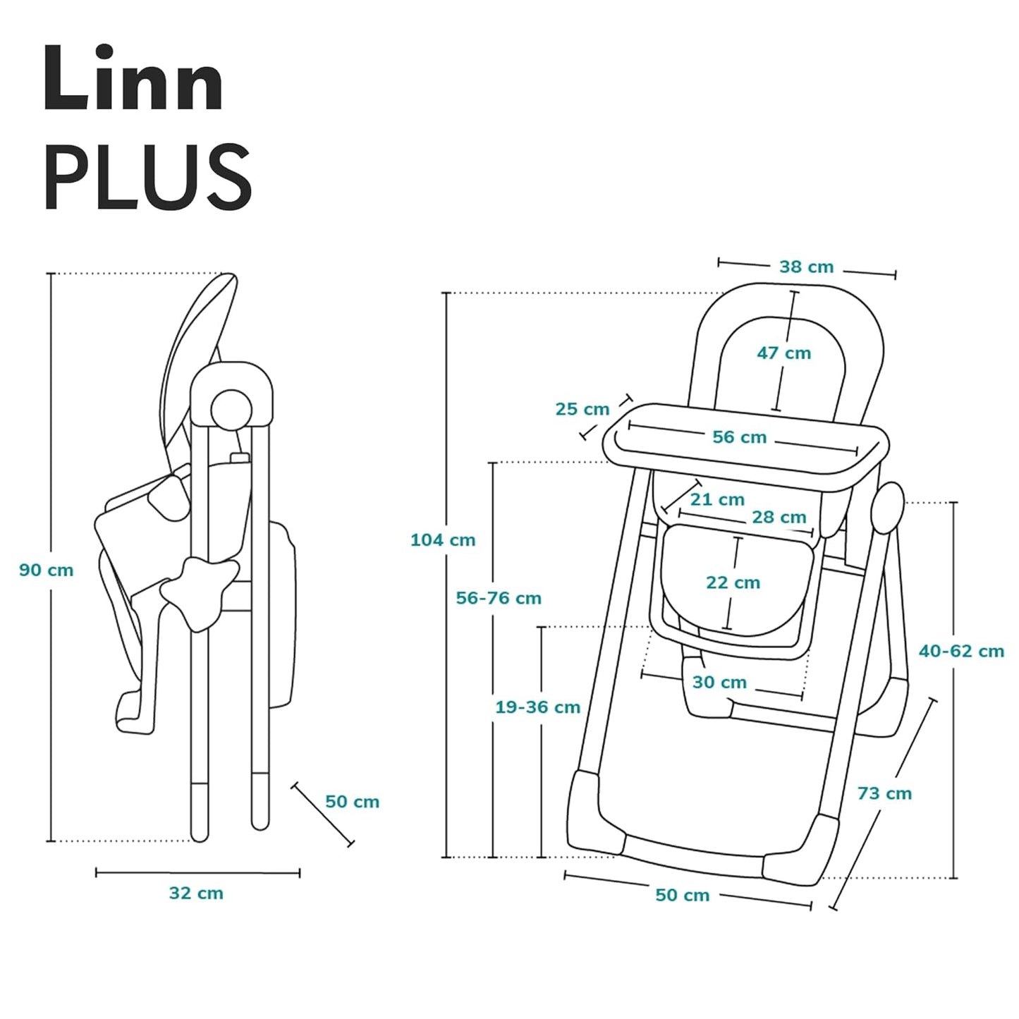 Silla de Comer Linn Plus - Grey | Lionelo