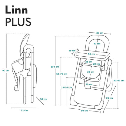 Silla de Comer Linn Plus - Grey | Lionelo