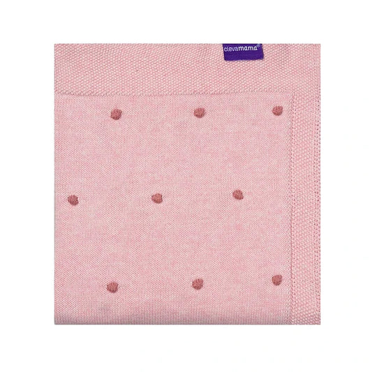 Organic Cotton Pompom Blanket - Pink