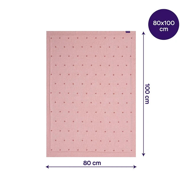 Organic Cotton Pompom Blanket - Pink