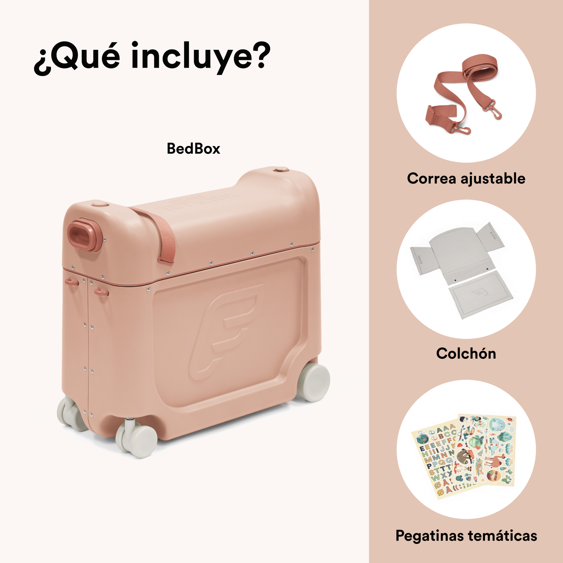 Maleta Infantil y Cama de Viaje JetKids™ BedBox™ - Rosa Coral