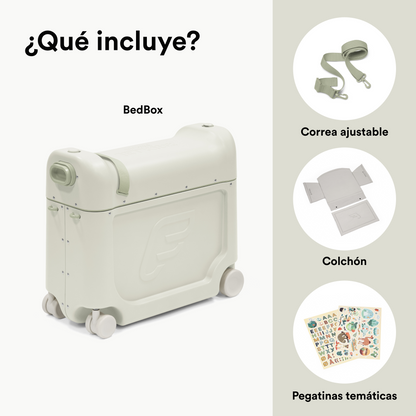 Maleta Infantil y Cama de Viaje JetKids™ BedBox™ - Verde Marino | Stokke