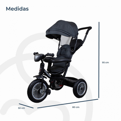 Triciclo de Paseo Infantil 360 LX - Negro | Bebesit