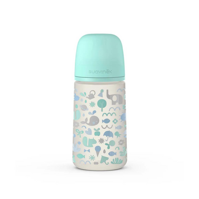 Medium Flow Baby Bottle with Physiological Teat - 270 ml - Blue