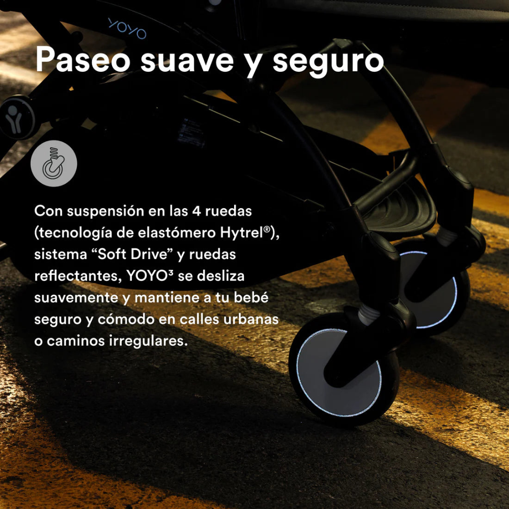 Coche Completo Stokke® YOYO³ – Chasis Negro + Asiento 6+ - Aqua | YOYO by Stokke