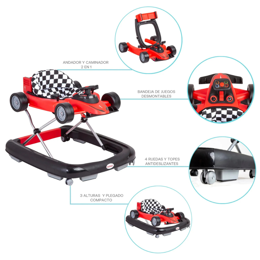 Andador y Caminador Seat & Walk - Rosado | Bebesit
