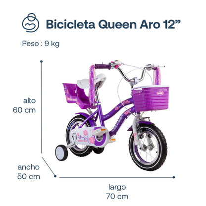 Bicicleta Infantil Queen - Morada | Bebesit