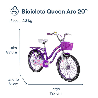 Bicicleta Infantil Queen - Morada | Bebesit