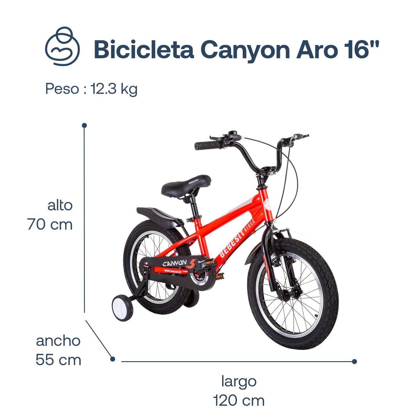Bicicleta Infantil Canyon - Aro 16 - Rojo | Bebesit